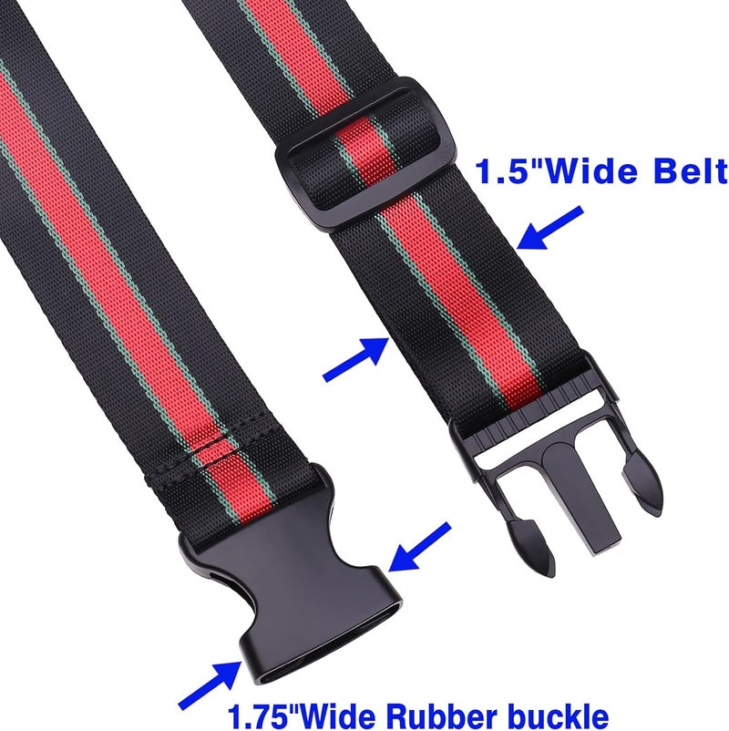 RUMILLA Luggage Strap add a Bag, Heavy Duty Adjustable Suitcase Belt Travel Attachment Travel Accessories for Connecting Your Luggage (Black+red) - Image 2